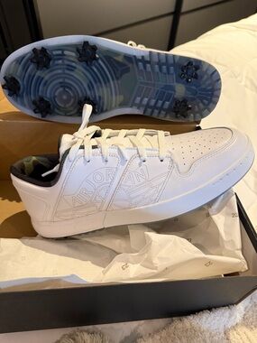 Jordan White Low-Top Golf Sneakers with Camo Lining
